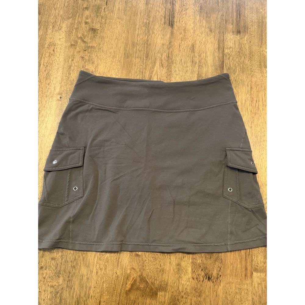 Athleta Oasis Skort M Gray Utility Cargo Pockets Athletic Lined Skirt